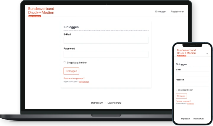 Desktop and mobile view of an internal tool for the BVDM and BDZV